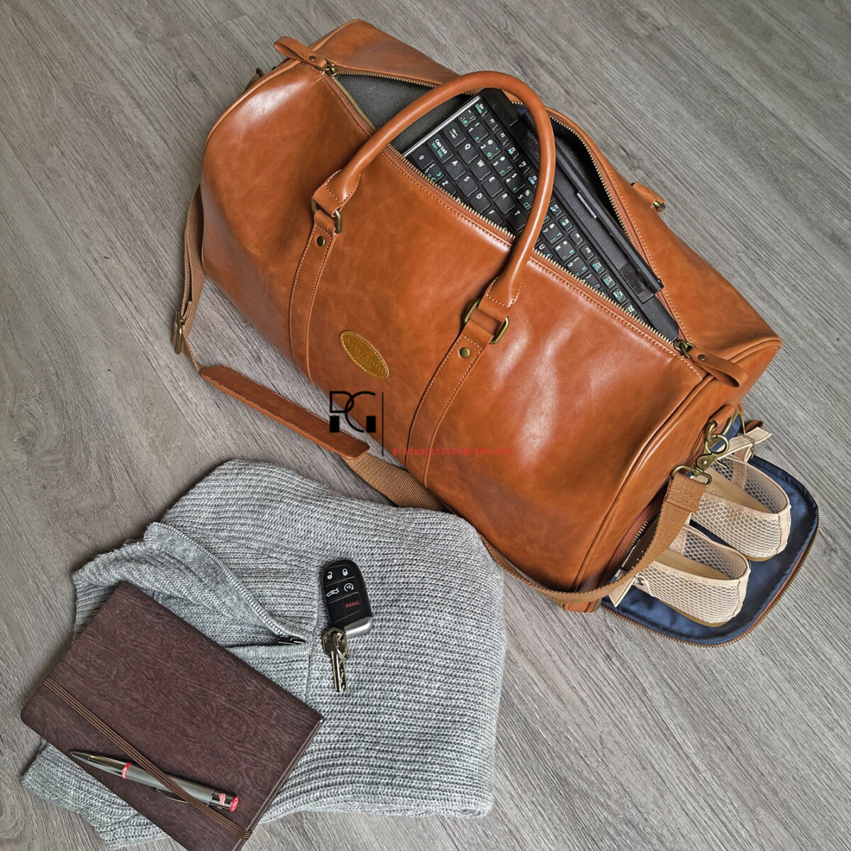 Journey Bag Leather Duffel Bag, Womens Mens Travel Bag