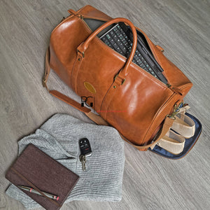 Journey Bag Leather Duffel Bag, Womens Mens Travel Bag