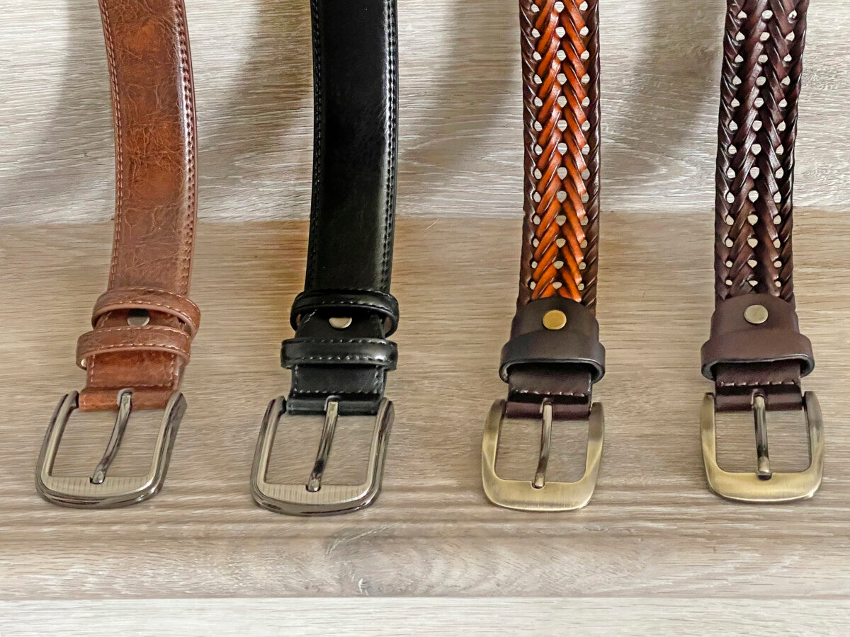 Braided Leather Belt for Men Casual Jeans, Golf, Men's Woven Alloy Buckle Gifts for Men