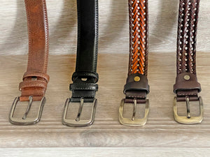 Braided Leather Belt for Men Casual Jeans, Golf, Men's Woven Alloy Buckle Gifts for Men