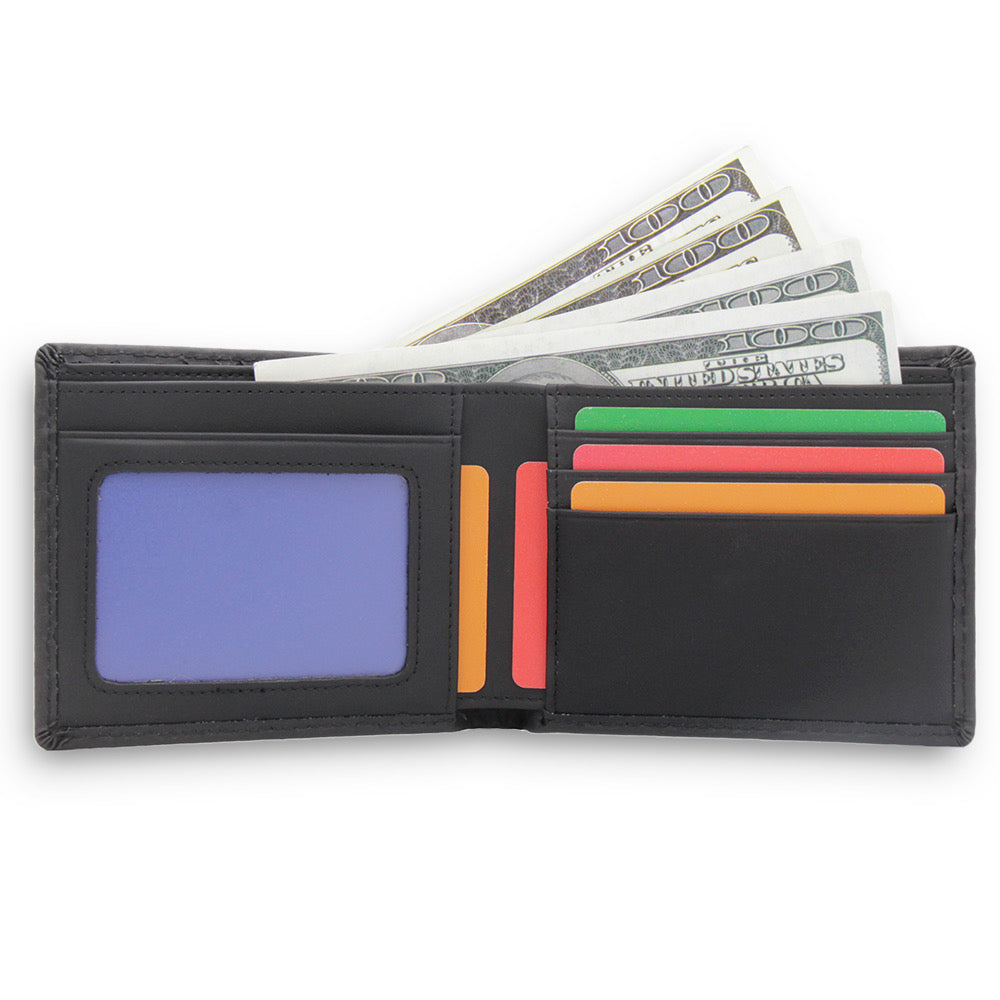 Men's Secure Bifold Nappa Leather Bifold SD 013 (Carbon Fiber)