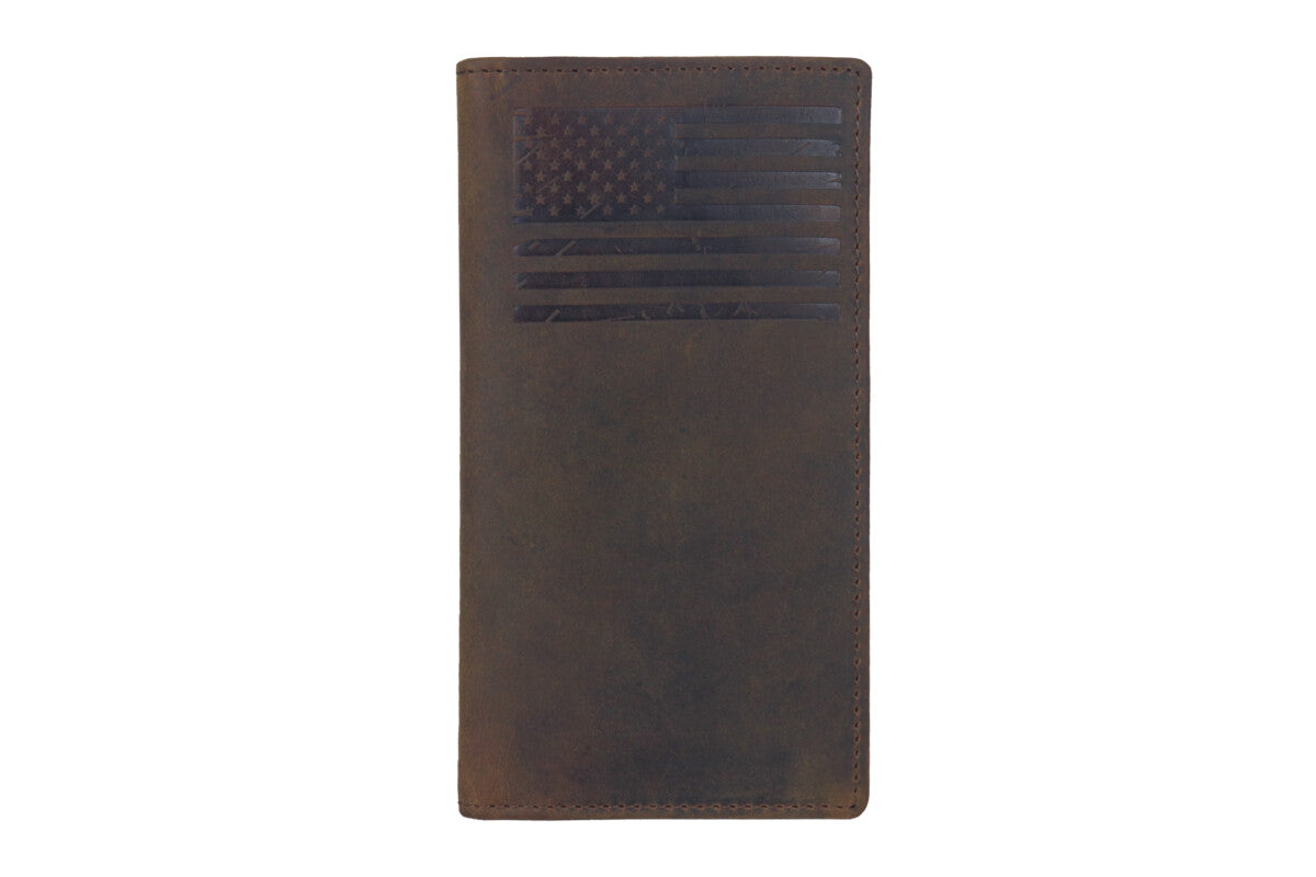Men's checkbook Rodeo Long Wallet (FLAG) SD 033, Size :  3.6” W * 7.1” H Inches