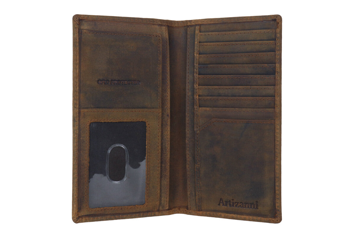 Men's checkbook Rodeo Long Wallet (FLAG) SD 033, Size :  3.6” W * 7.1” H Inches
