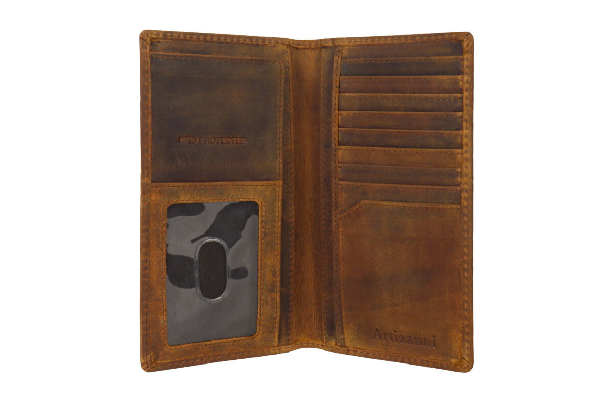 Men's checkbook Rodeo Long Wallet (FLAG) SD 033, Size :  3.6” W * 7.1” H Inches