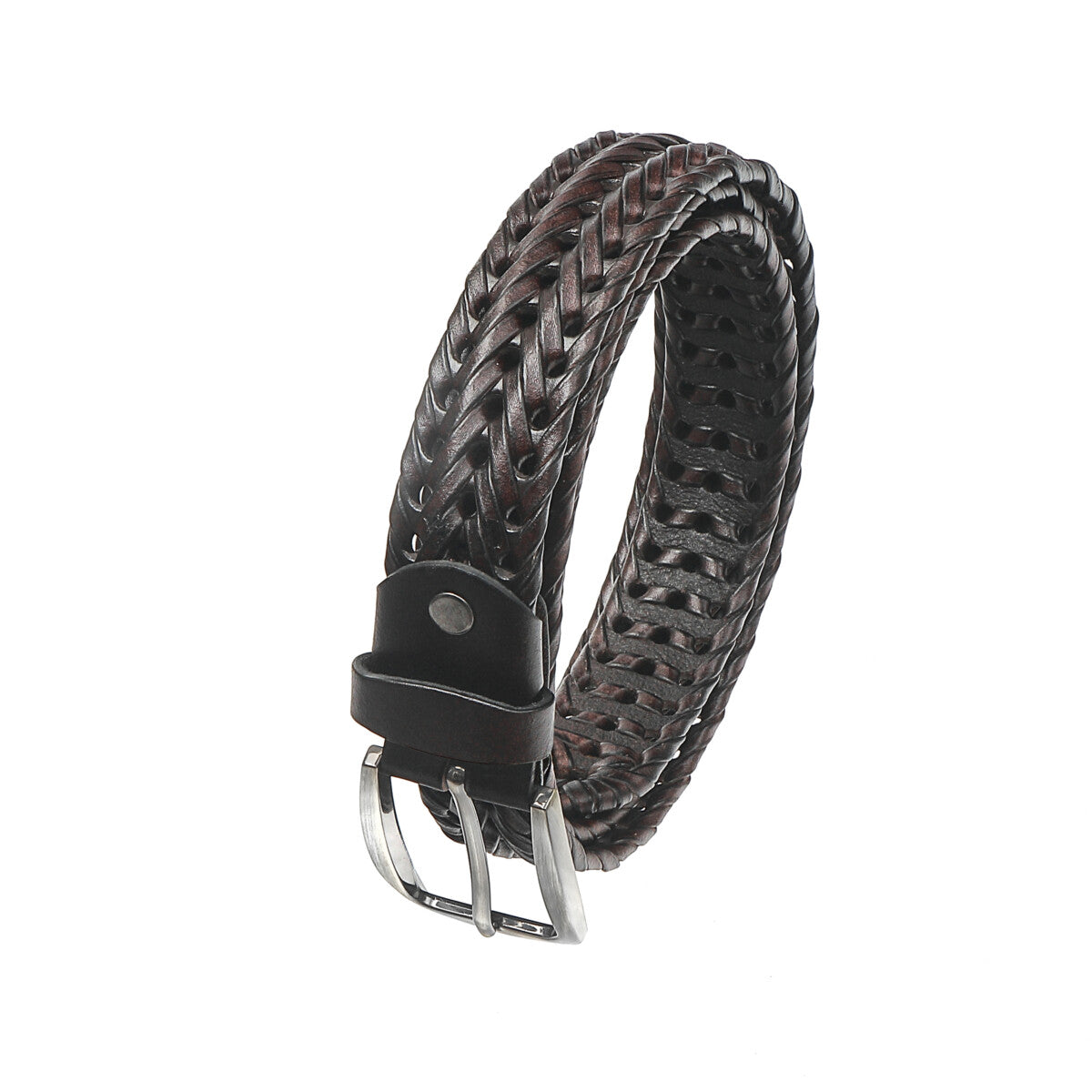 Braided Leather Belt for Men Casual Jeans, Golf, Men's Woven Alloy Buckle Gifts for Men