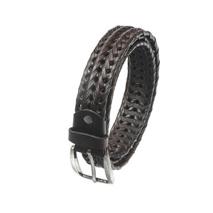 Braided Leather Belt for Men Casual Jeans, Golf, Men's Woven Alloy Buckle Gifts for Men