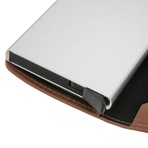 Pop up RFID Card Holder Aluminum SD 024 (Cognac)