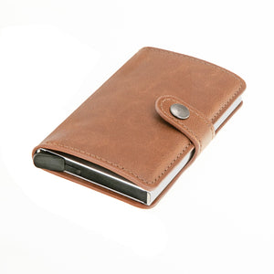 Pop up RFID Card Holder Aluminum SD 024 (Cognac)