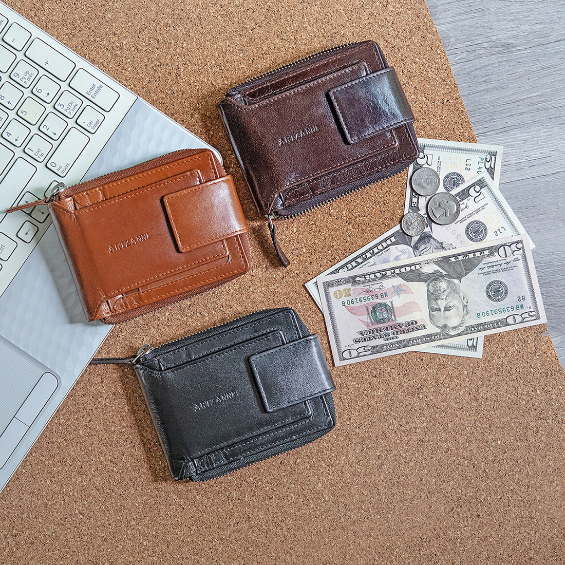 Brown Bifold Top Grain Leather Classic Billfold SD 061