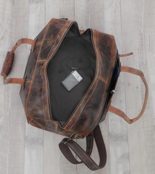 Voyager Bags Leather Handmade Leather Duffel Bag
