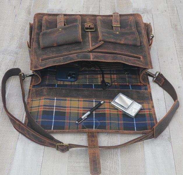 Buffalo Leather Messenger bag with Dual Compartment AZ 053