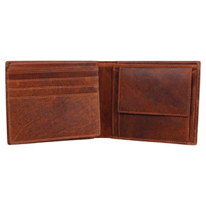 Full Grain Vintage BiFold Travel Wallet SD 03 (Brown)