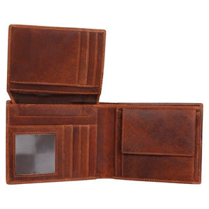 Full Grain Vintage BiFold Travel Wallet SD 03 (Brown)