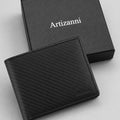 Men's Secure Bifold Nappa Leather Bifold SD 013 (Carbon Fiber)