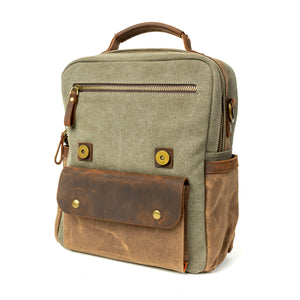 Artizanni Backpack for Men Women, Canvas Waxed Shoulder Bag Carry On Travel