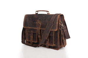 Buffalo Leather Messenger bag with Dual Compartment AZ 053