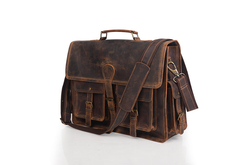 Buffalo Leather Messenger bag with Dual Compartment AZ 053