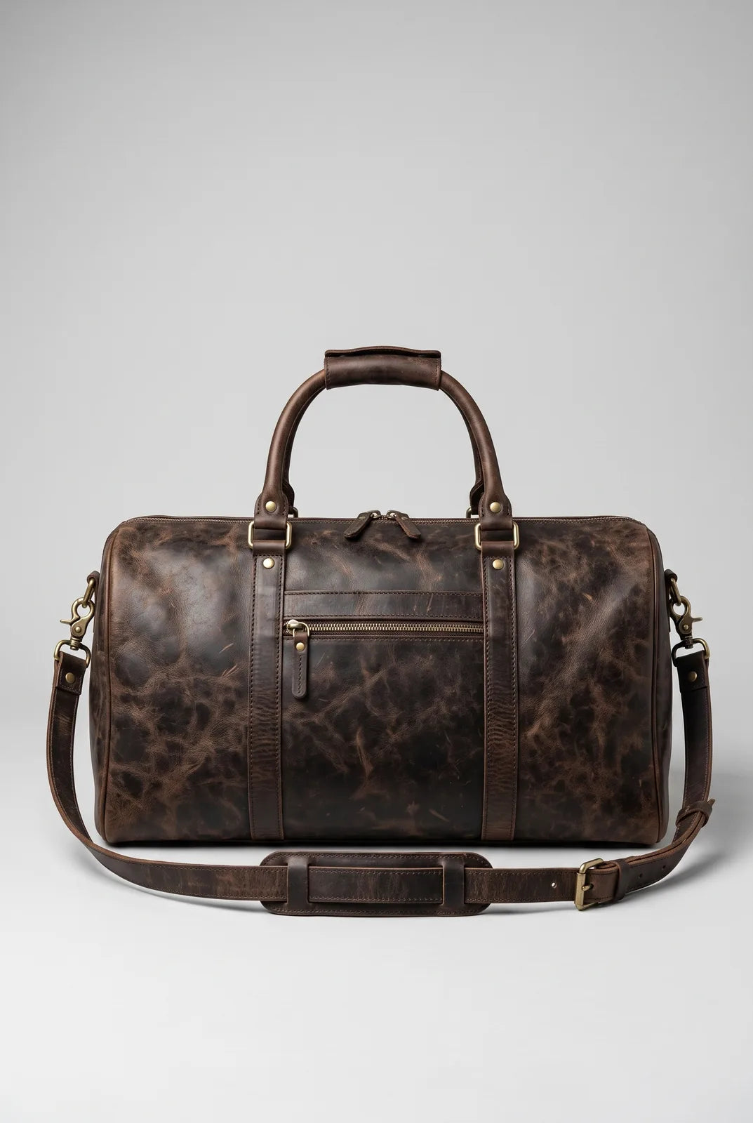Voyager Bags Leather Handmade Leather Duffel Bag