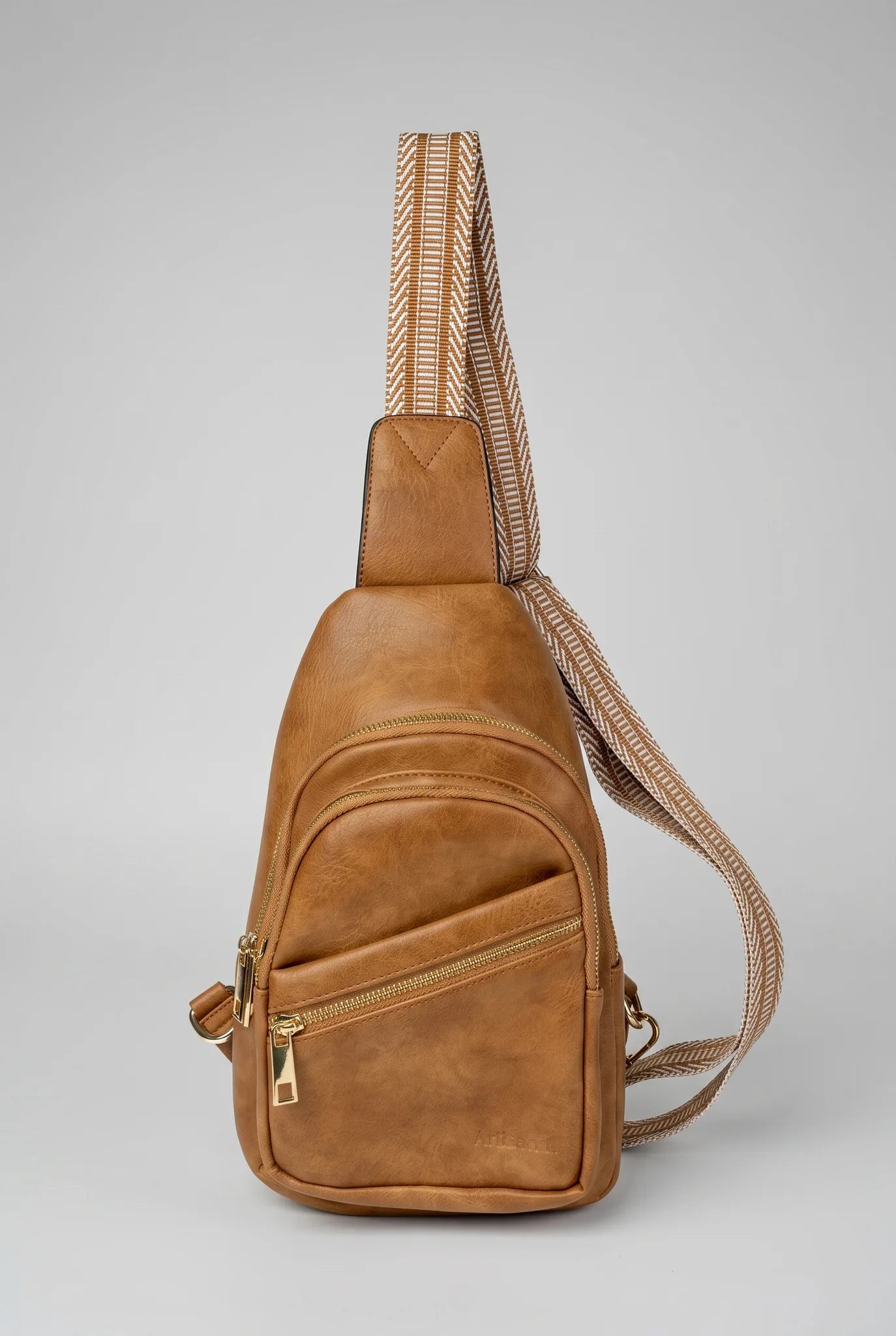 Leather Sling Bag Crossbody - front