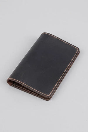Artizanni mini leather travel journal in dark brown, front cover
