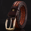 Braided Leather Belt for Men Casual Jeans, Golf, Men's Woven Alloy Buckle Gifts for Men