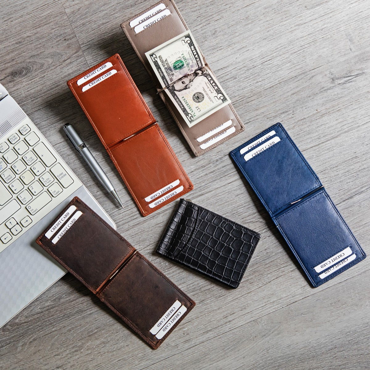 Money Clip Leather Holder Wallet SD 002