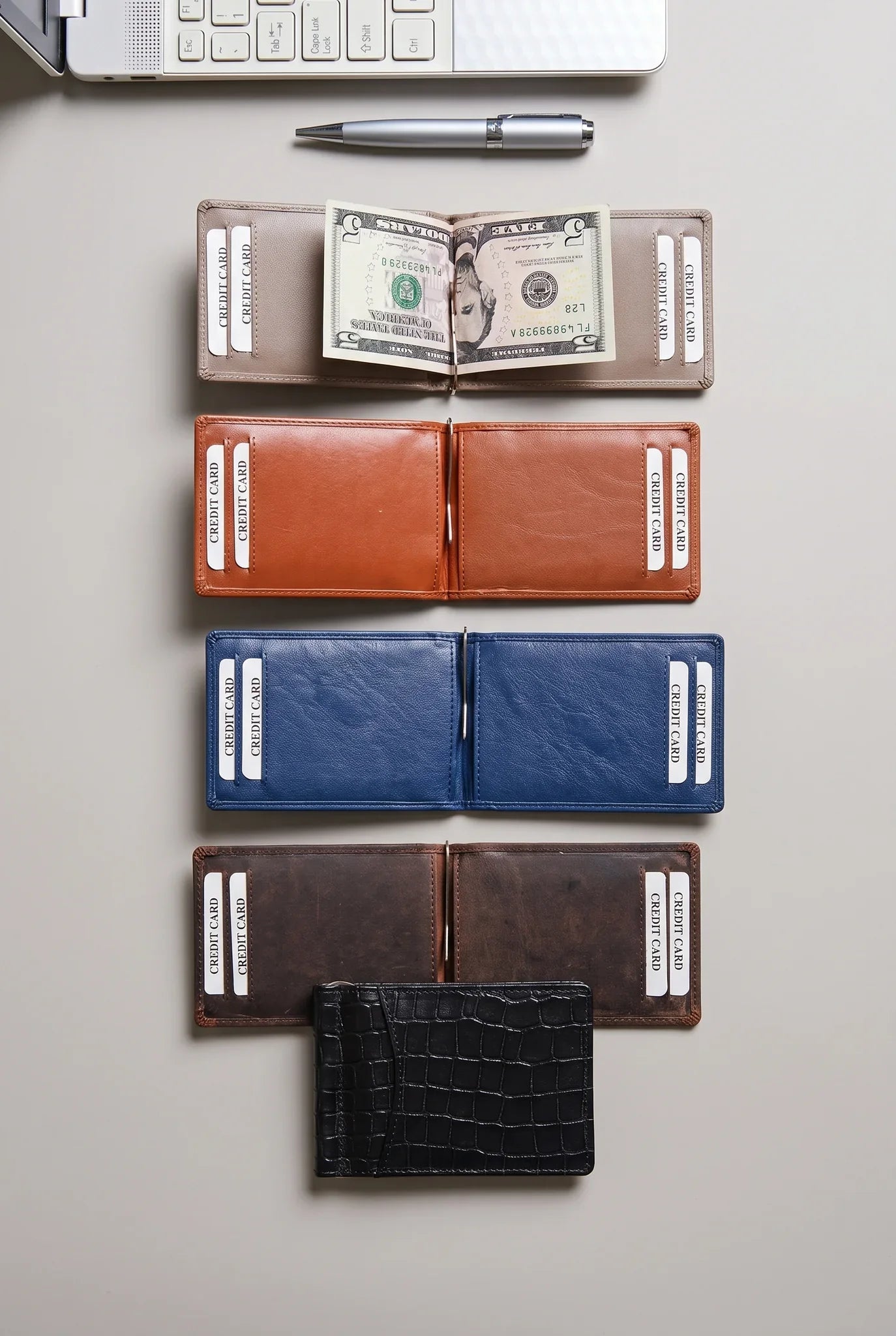 Money Clip Leather Holder Wallet SD 002