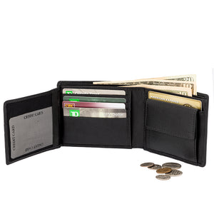 Men's Secure Bifold Nappa Leather Bifold SD 013 (Black)