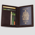 Brown leather RFID passport wallet SD 017 with card slots and passport pocket