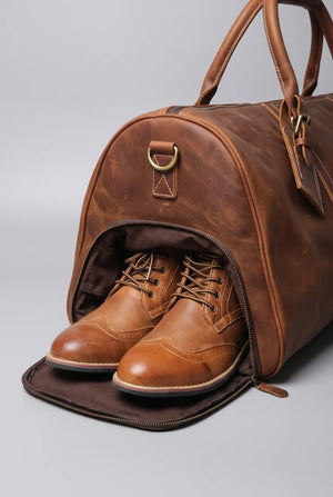 Roamer Leather Duffel Bag (Cognac)