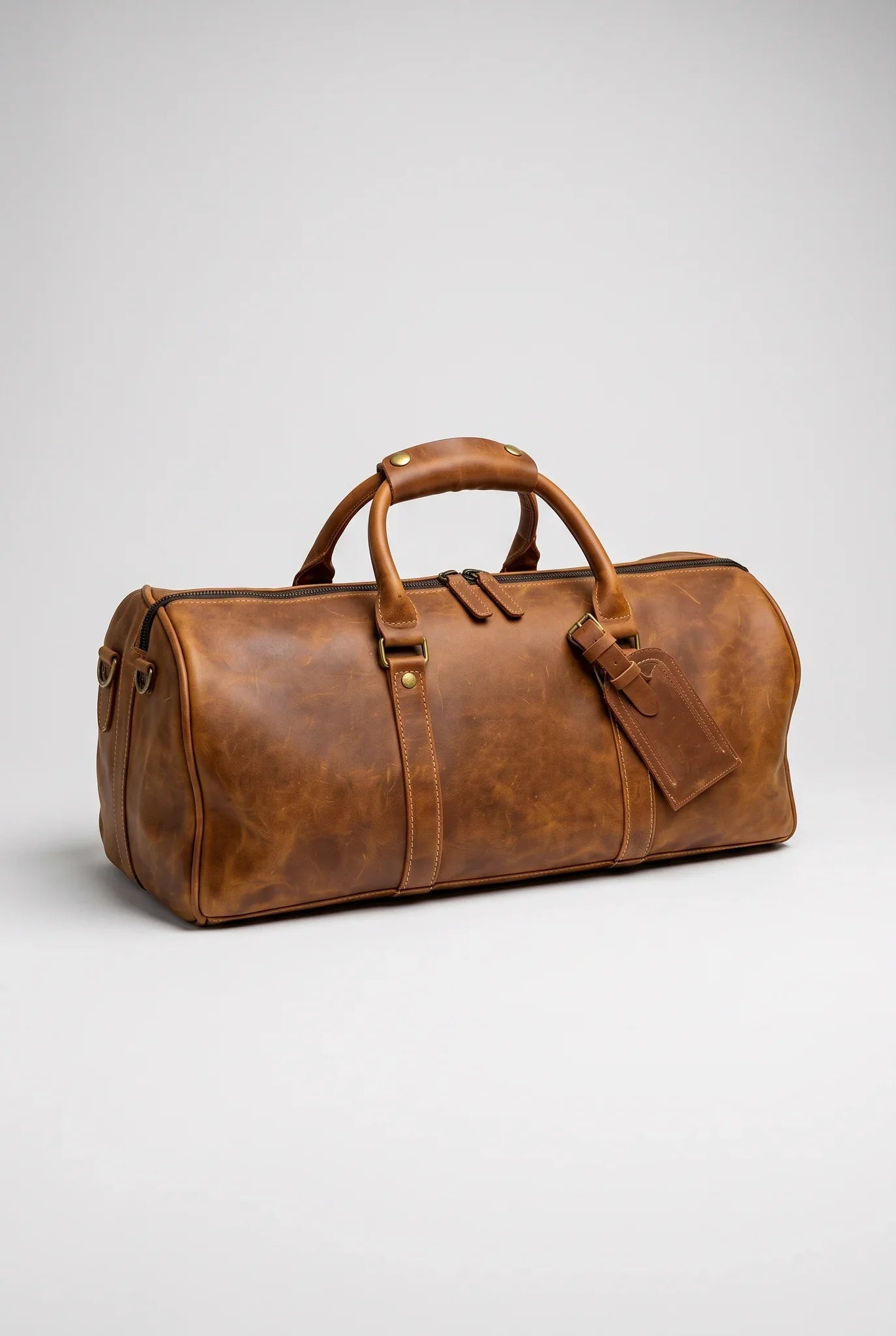 Roamer Leather Duffel Bag (Cognac)