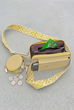Vegan Crossbody Bag Guitar Strap SD 074 - grey