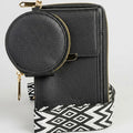 Vegan Crossbody Bag with Adjustable Guitar Strap SD 074 (7.0*3.5*1.3'' Inches)