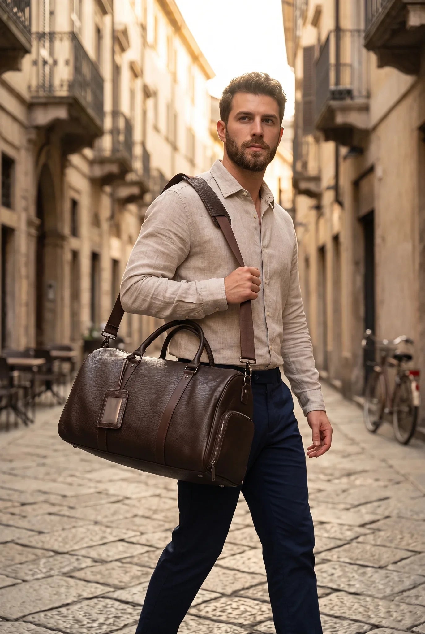 Voyager Leather Duffel Bag (Full Grain Bag)