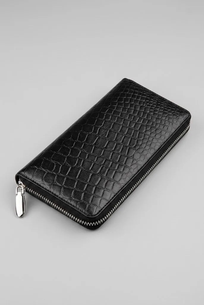 Womens Credit Card Holder RFID Croco - grey