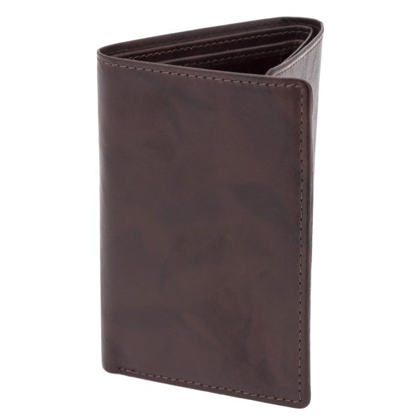 RFID Vintage Leather Trifold Wallet (Brown) SD 012