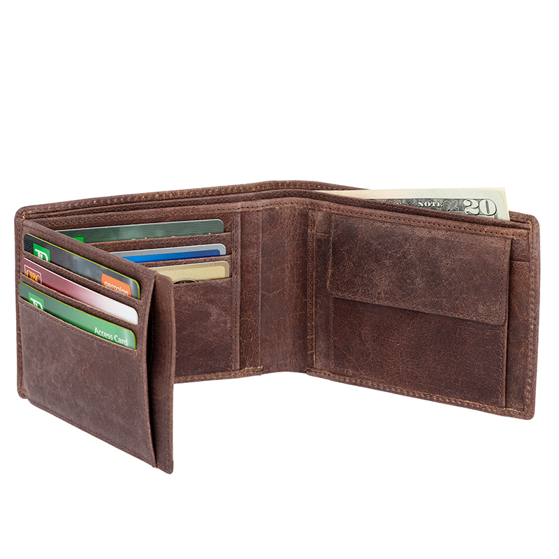 Real Leather Bifold Wallets for Men
