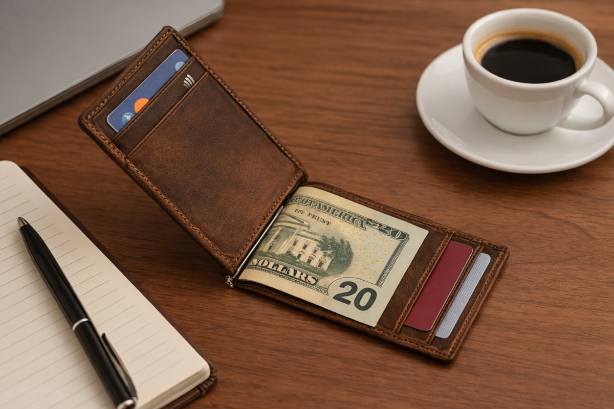 Money Clip Leather Holder Wallet SD 002