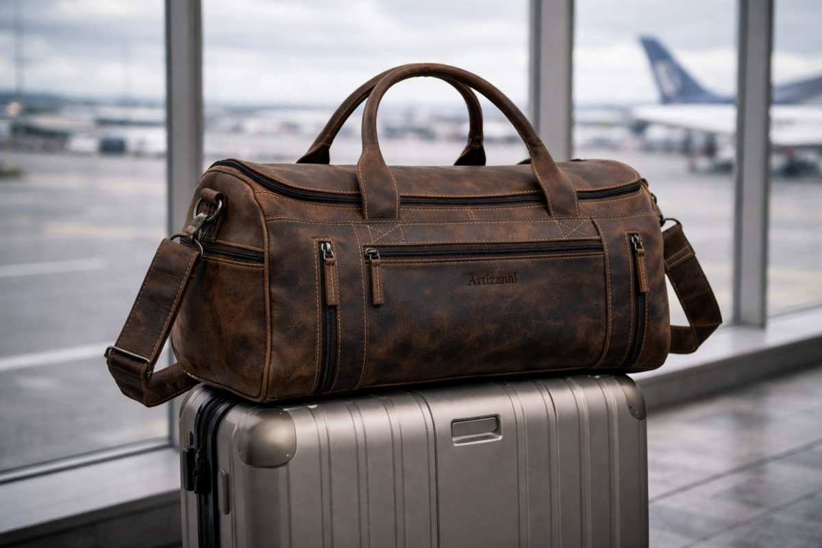 Leather Duffel bags, Full Grain Leather Travel Weekend Leather Bag MK-84