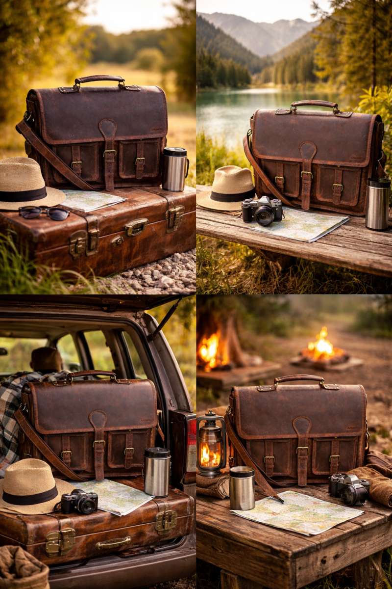 Buffalo Leather Messenger bag with Dual Compartment AZ 053