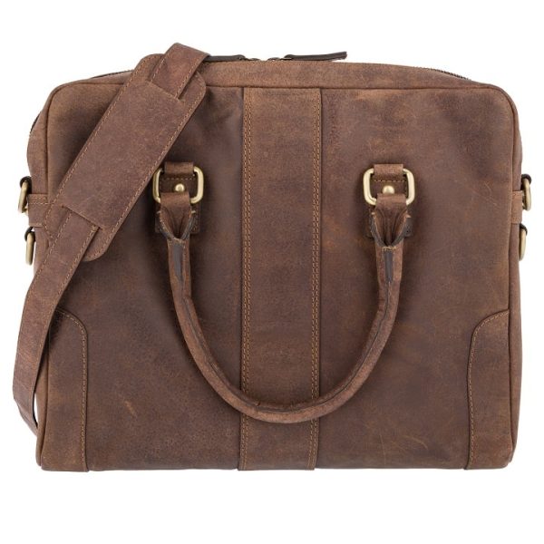 13 Inch Vintage Leather  Handmade Laptop Messenger Bag Satchel for Men and Women Distressed Cognac