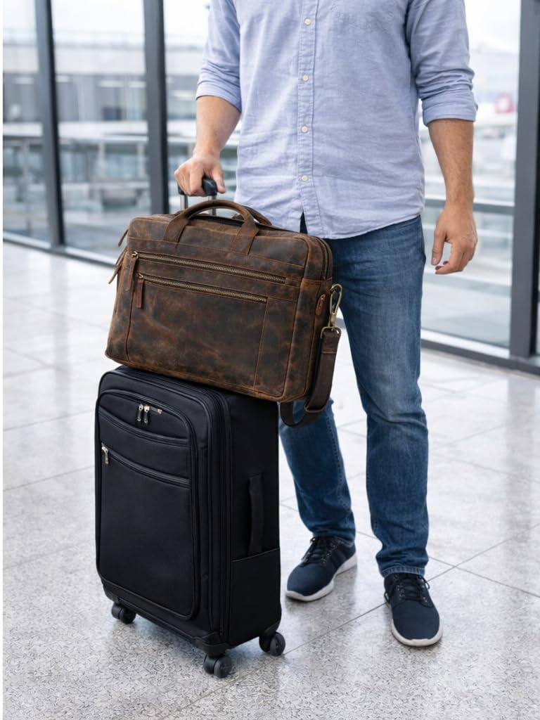 Buffalo Leather Pilot Bag AZ 052 16.25”*11.75”*3” Inches (L*H*B) Buffalo Leather Pilot Bag AZ 052 16.25”*11.75”*3” Inches (L*H*B)