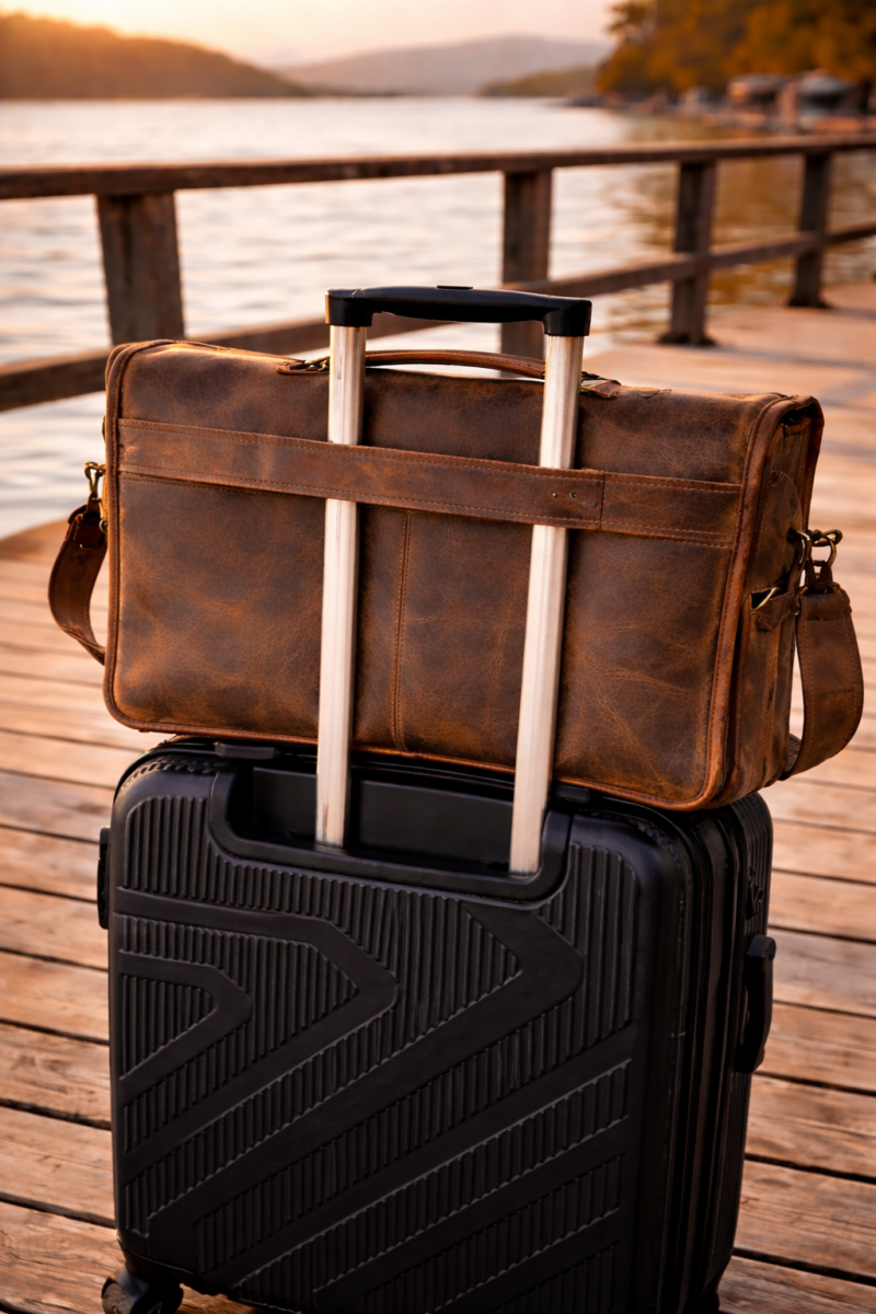 Buffalo Leather Messenger bag with Dual Compartment AZ 053