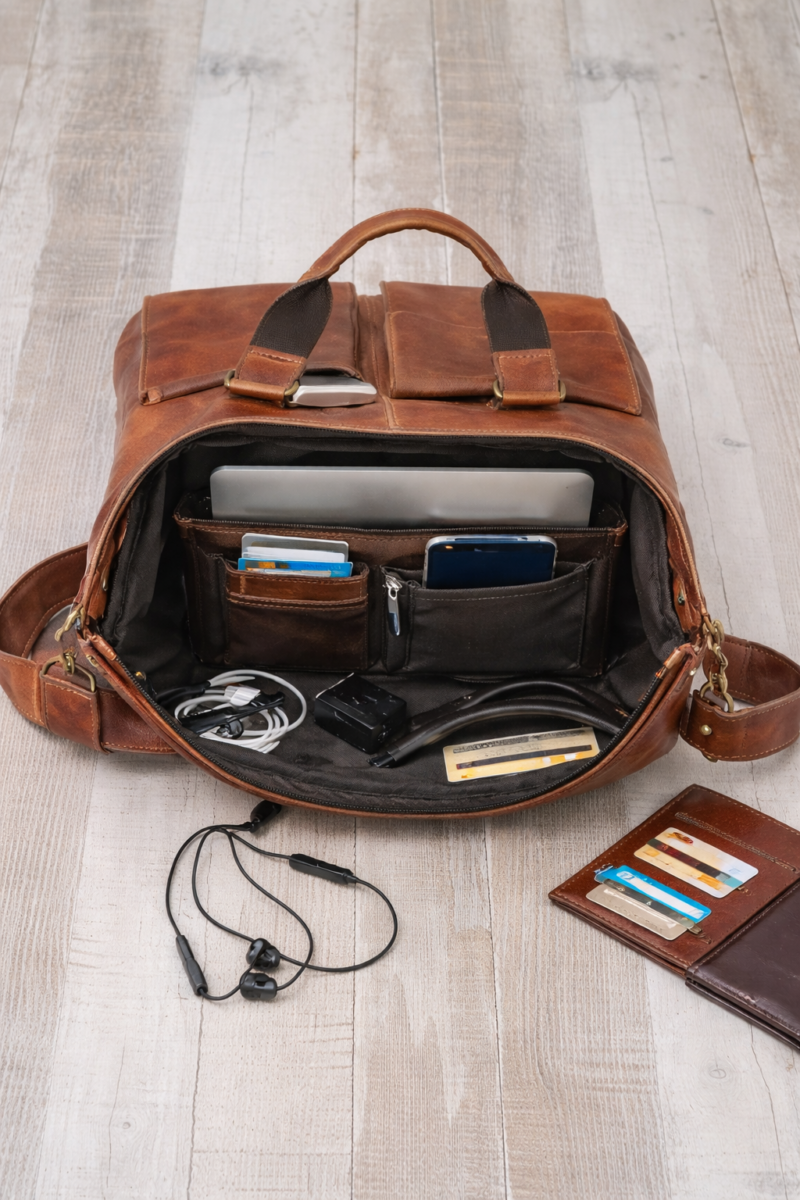 Nappa Leather Messenger 15 inch Laptop Bag AZ 055