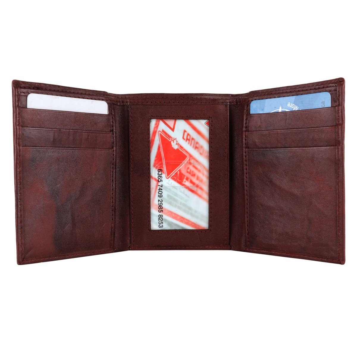 Leather Slim Trifold Wallet for Men