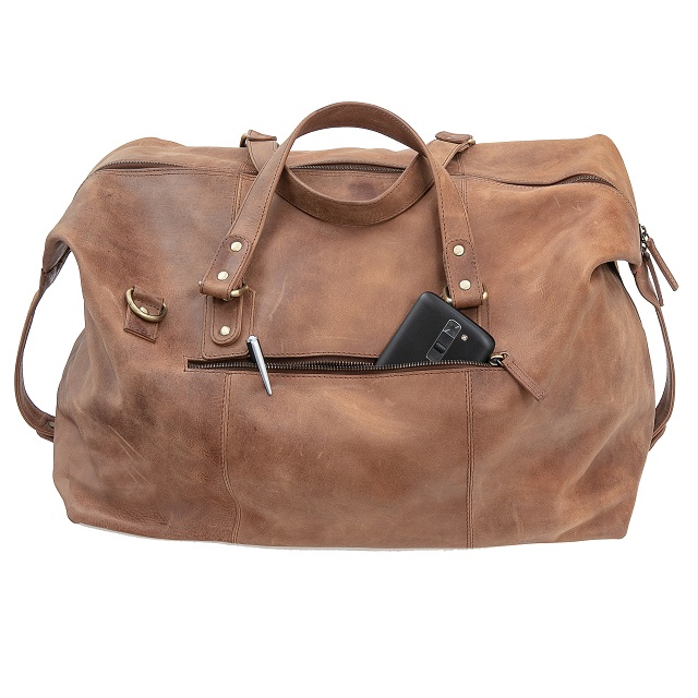 .Vintage Leather Travel Bag.