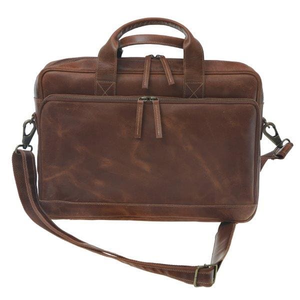 16 Inch Vintage Brown Handmade Leather Laptop Messenger Bag Satchel for Men and Women