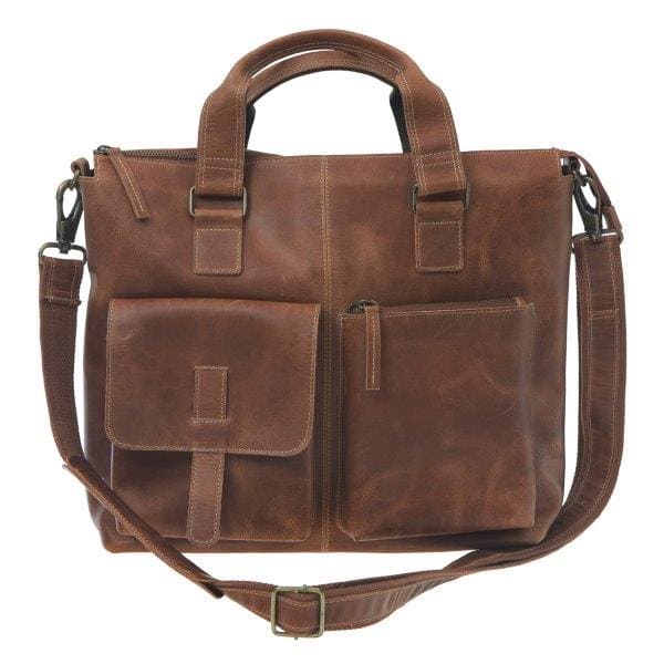 14 Inch Leather Briefcase Laptop Messenger Bags for Men and Women Office Satchel Bag