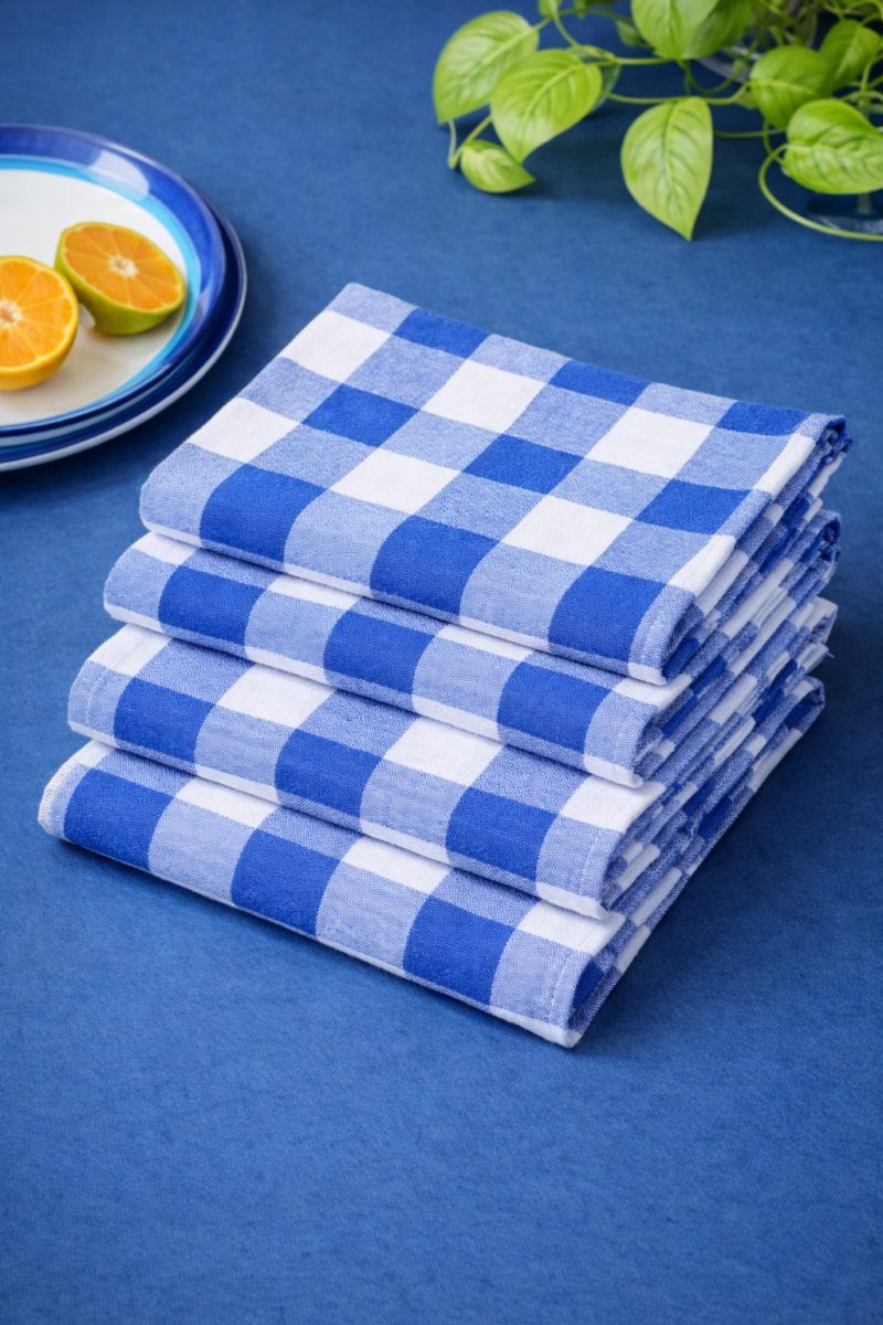 Set of 4 Plaid Buffalo check Dish Towels