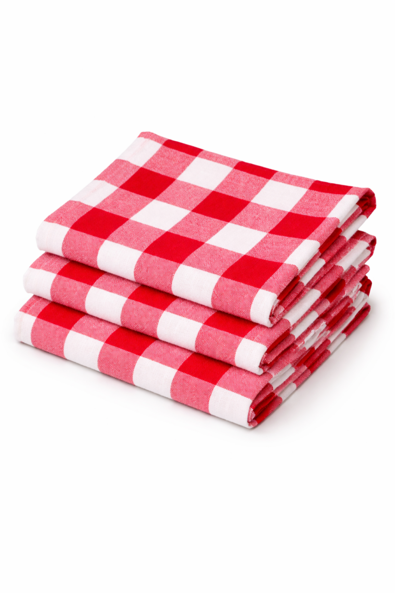 Set of 4 Plaid Buffalo check Dish Towels